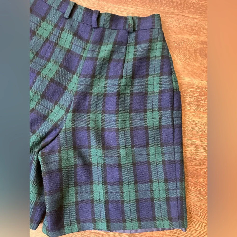 Vintage '80s/90s Savannah Blackwatch Plaid High Waist Mom Shorts Wool Blend XS/S